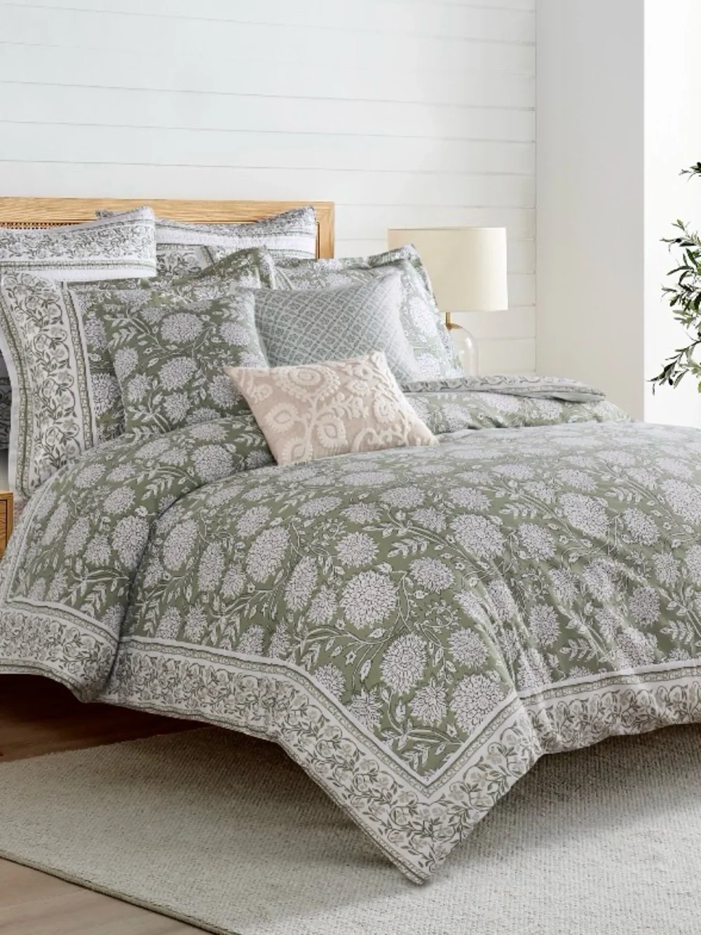 Levtex Home Adare Sage Duvet Cover Set -3 Piece 90x94 100% Cotton